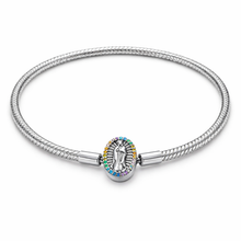 Pulseira em Prata 925 Medalha Virgem Maria com Zircónias Coloridas Romanely