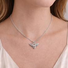 Colar Prateado Abelha em Aço Inoxidável Romanely