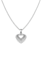 Colar Prateado com Pingente Coração Radiante em Aço Inoxidável Romanely