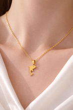 Colar Golfinho Dourado em Aço Inoxidável Romanely