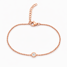 Tornozeleira Rose Gold com Zircónia em Aço Inoxidável Romanely