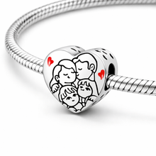 Charm Colgante Cadena Pareja de Niños con Circonitas S925