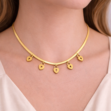 Colar Dourado com Pingentes de Cadeado em Aço Inoxidável Romanely