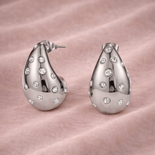 Pendientes colgantes de plata en acero inoxidable con circonitas cúbicas de Romanely