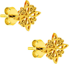 Brincos Dourados Nó Celta Irlandês em Aço Inoxidável Romanely