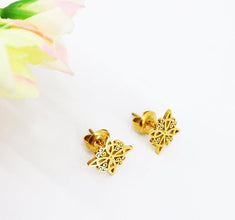 Brincos Dourados Nó Celta Irlandês em Aço Inoxidável Romanely