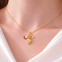 Colar Dourado 3 em 1 com Pingentes Marinhos em Aço Inoxidável Romanely