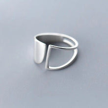 Anillo hueco geométrico de plata S925