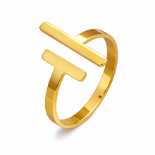 Anillo paralelo de acero inoxidable dorado