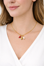 Colar Dourado 3 em 1 Concha Pérola e Coral em Aço Inoxidável Romanely