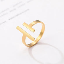 Anillo paralelo de acero inoxidable dorado