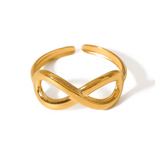Anel Ajustável Dourado Infinito em Aço Inoxidável Romanely