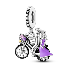 Pingente Encanto Casal Bicicleta com Zircónias S925