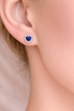 Pendientes de aro de plata de ley S925 con circonitas cúbicas azules y amarillas de Romanely 