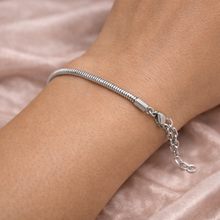 Pulseira Snake Prateada em Aço Inoxidável Romanely