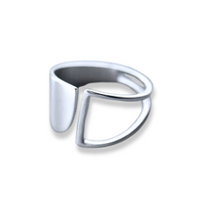 Anillo hueco geométrico de plata S925