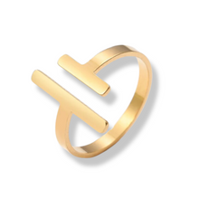 Anillo paralelo de acero inoxidable dorado