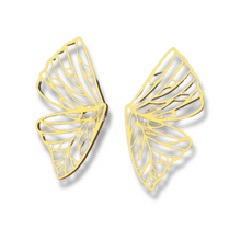 Pendientes de alas de mariposa de acero inoxidable dorado