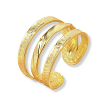 Anillo de acero inoxidable con triple oro