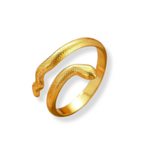 Anillo de serpiente de acero inoxidable dorado