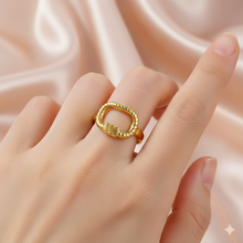 Anillo de acero inoxidable con triple oro