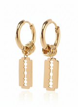 Brincos de Argola Dourados Navalha em Aço Inoxidável Romanely