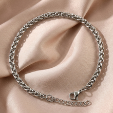 Pulseira Prateada Maculina Hip Hop em Aço Inoxidável Romanely