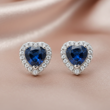 Pendientes de aro de plata de ley S925 con circonitas cúbicas azules y amarillas de Romanely 