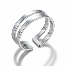 Anillo de acero inoxidable con triple oro