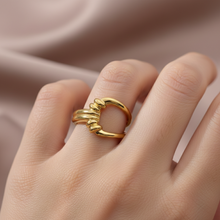 Anillo de acero inoxidable con triple oro