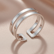 Anillo de acero inoxidable con triple oro