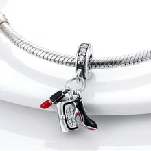 Pingente Encanto Batom, Bolso e Salto com Zircónias