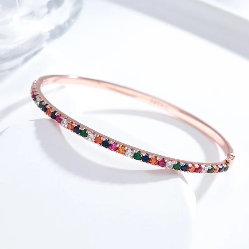 Bracelet Multicor Rose Gold em Cobre com Zircónias