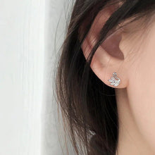 Mini Silver Swan Earring with S925 Zirconias