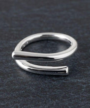 Anillo paralelo de plata S925