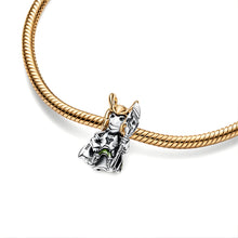 Golden Charm Pendant Wooden Horse with Zirconias S925