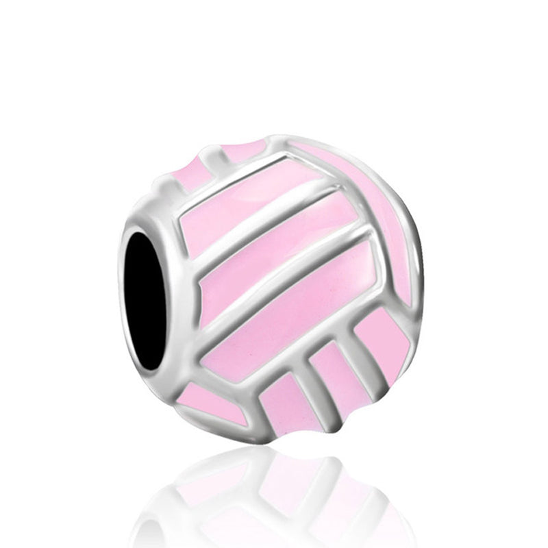 Pingente Encanto Bola de Volei Rosa S925