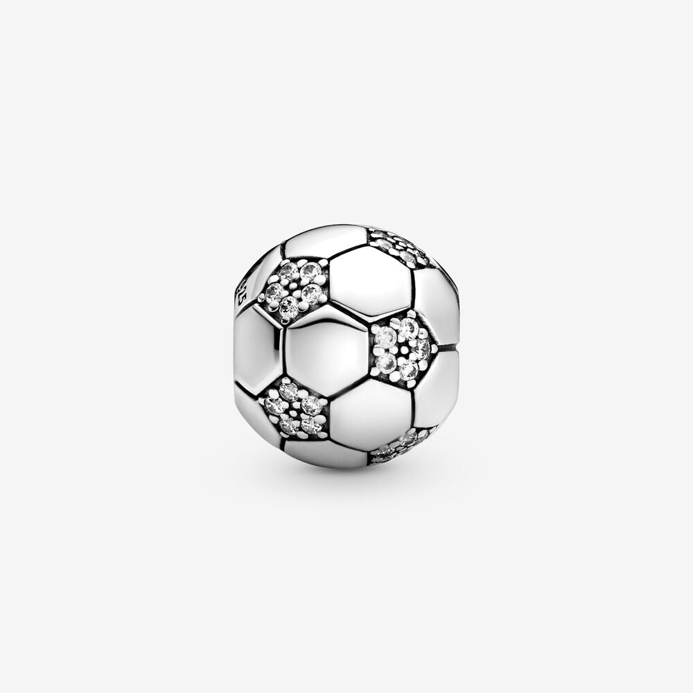 Pingente Encanto Bola de Futebol com Zircónias S925