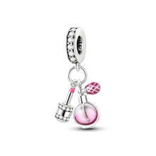 Charm Perfume y Lápiz Labial Colgante con Zirconia Cúbica S925 Charm Romanely