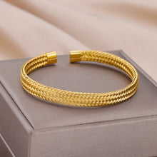 Pulsera Knit II Oro en Acero Inoxidable
