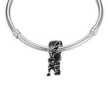 Golden Charm Pendant Wooden Horse with Zirconias S925