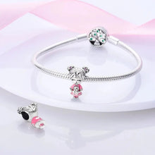 Charm Pendant Chain Couple of Children with Zirconias S925