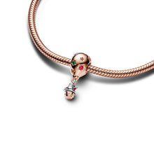 Golden Charm Pendant Wooden Horse with Zirconias S925