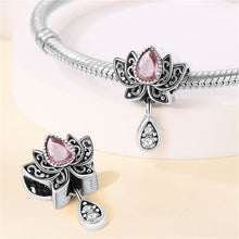 Colgante Charm Flor de Loto con Circonitas S925