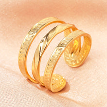 Anillo de acero inoxidable con triple oro