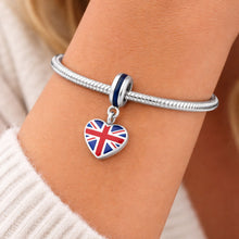 Pingente Encanto Coração Grã-Bretanha S925 Charm Romanely