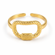 Anillo de acero inoxidable con triple oro