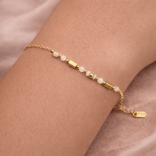 Pulseira Dourada Delicada Branca em Aço Inoxidável Romanely