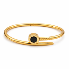 Bracelet Prego Dourada Numeração Romana em Aço Inoxidável Romanely