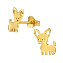 Brincos Dourados Chihuahua em Aço Inoxidável Romanely